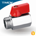 TMOK brand DN10 Female BSPT Thread chrome plated surface brass ball PTFE sealed brass mini ball valve